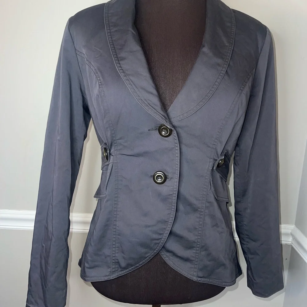 Cabi Style 769 Work it Graphite Peplum‎ Lined Blazer Jacket Size 6